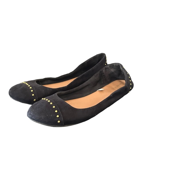 Merona Women’s Black Textile Slip On Studded Ballet Flats Size 9.5 - Picture 10 of 12